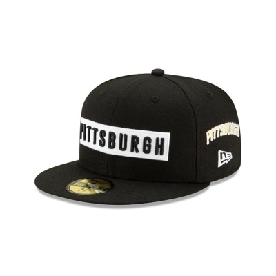 Pittsburgh Pirates Gorra | New Era MLB Boxed Wordmark 59fifty Fitted Cap Mexico - Negros